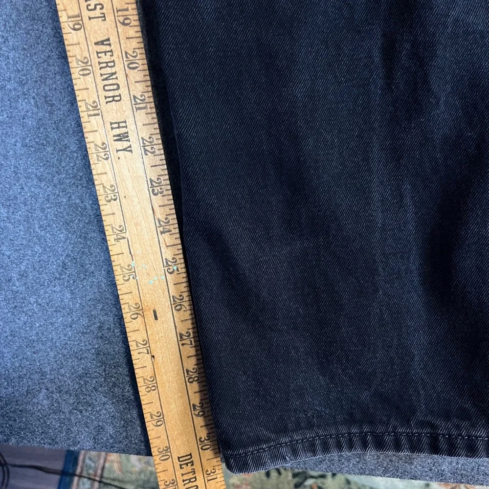 Levis 505 Regular Fit Black Denim Jeans Mens 36x32 Straight Leg Cotton Pants